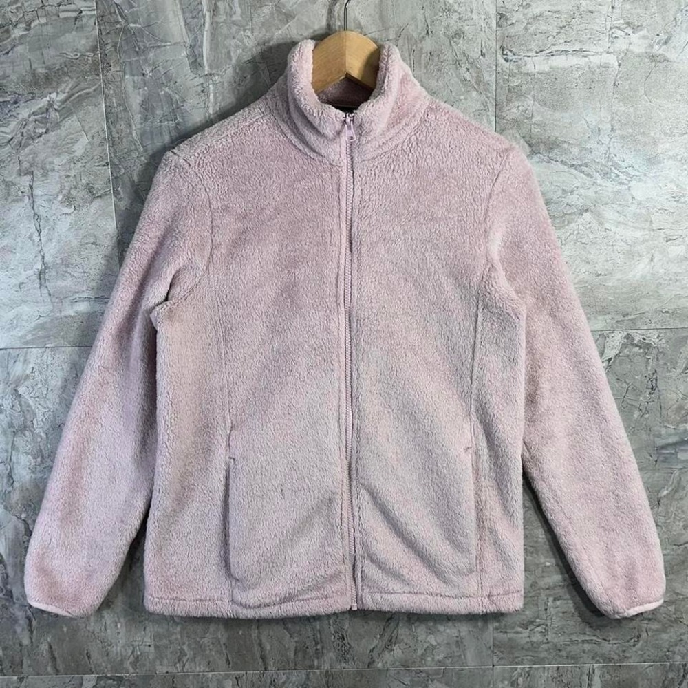 Lands' End pink fleece jacket Woman's Size S Cozy  #outdoor #fleece